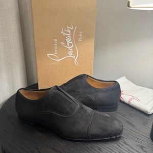 Christian Louboutin Alpha Male Dress Shoe Suede Black 42.5